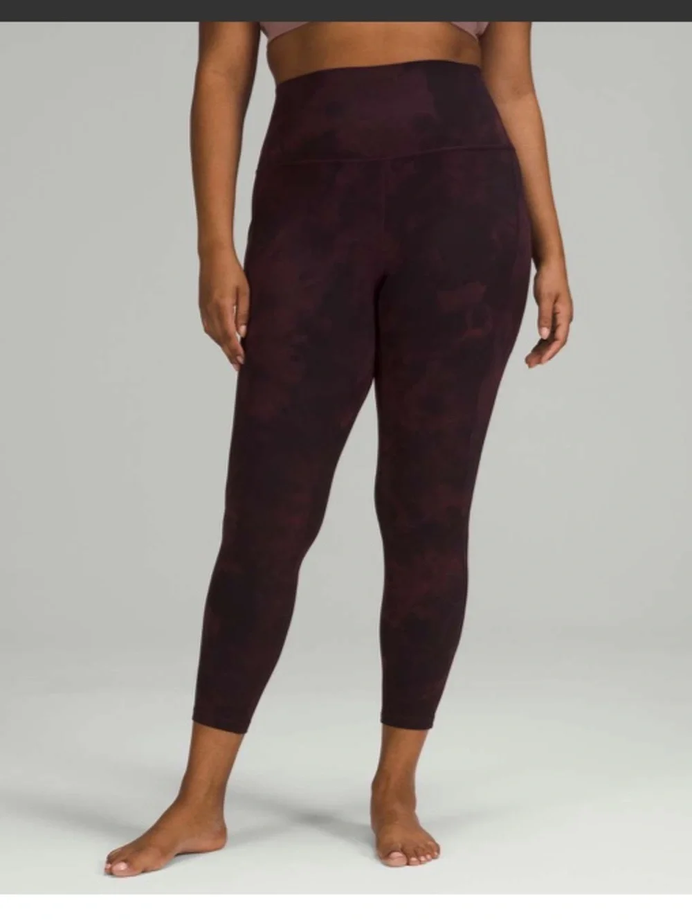Lululemon Maroon Black Diamond Dye Align High-Rise Pant Leggings Pockets 10